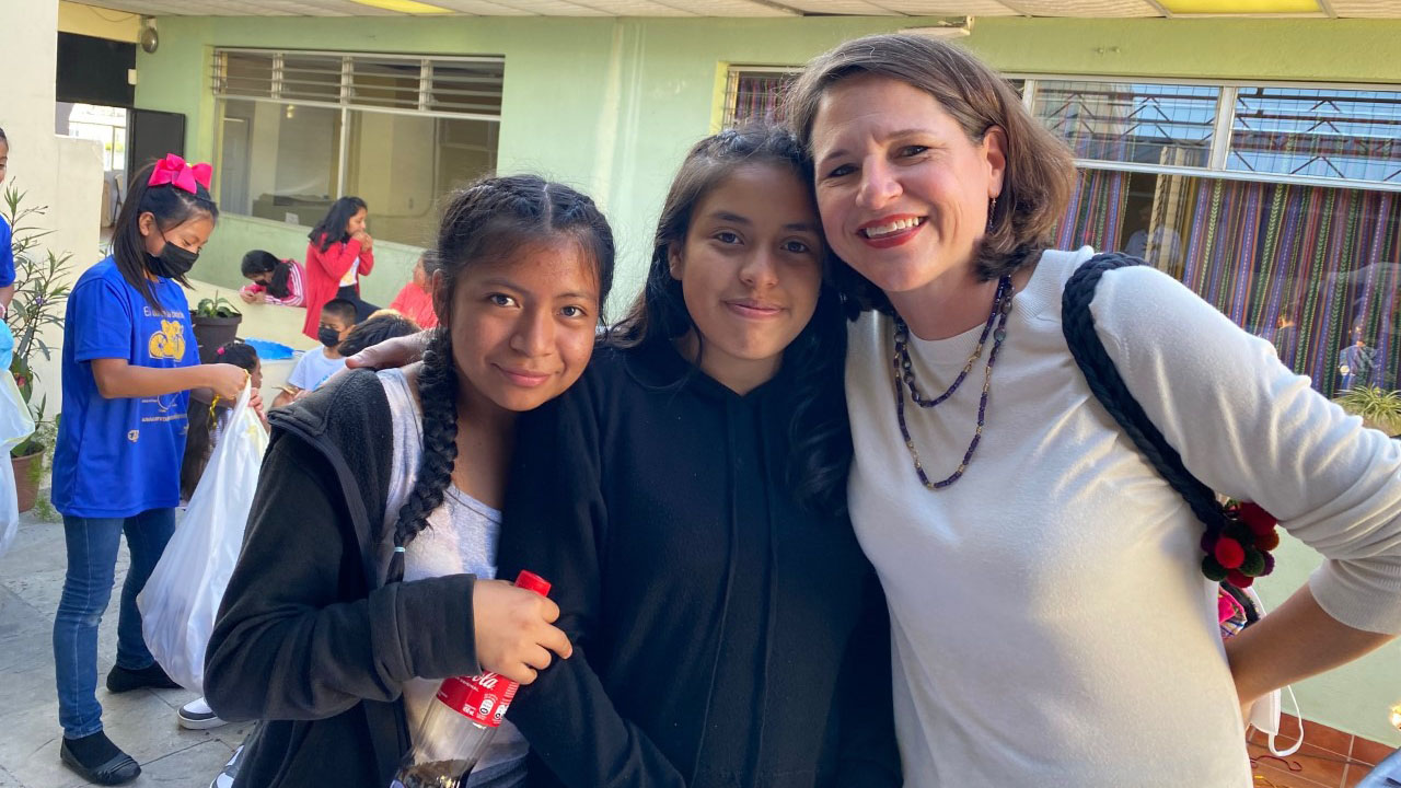 Kristin Ostby with Guatemalan scholars