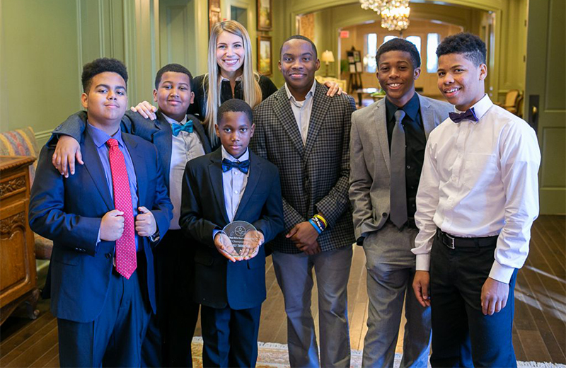 Scholars of the Boys Hope Girls Hope of Kansas City affiliate at an awards dinner