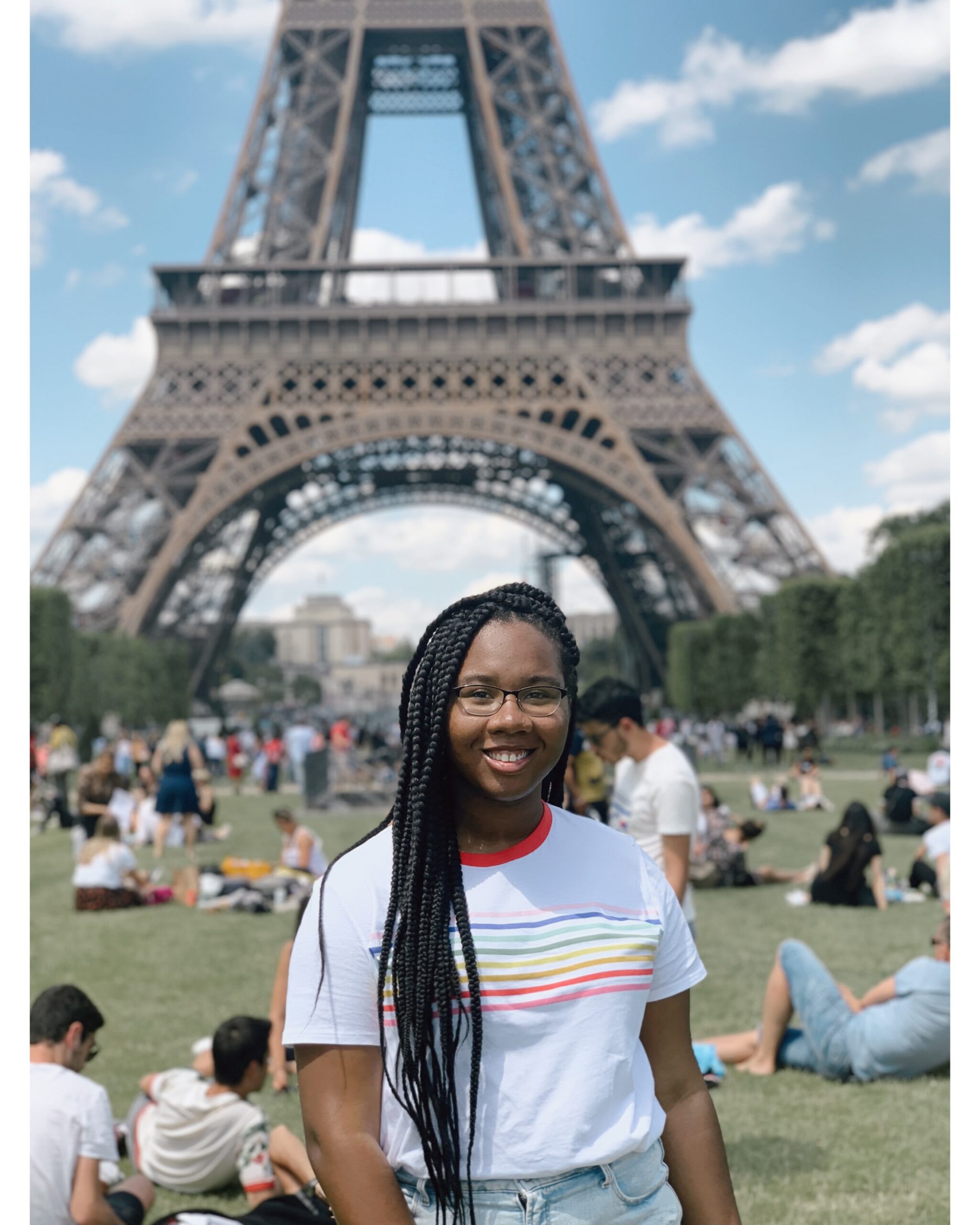 Tiana during a study abroad trip to France, Ireland and England